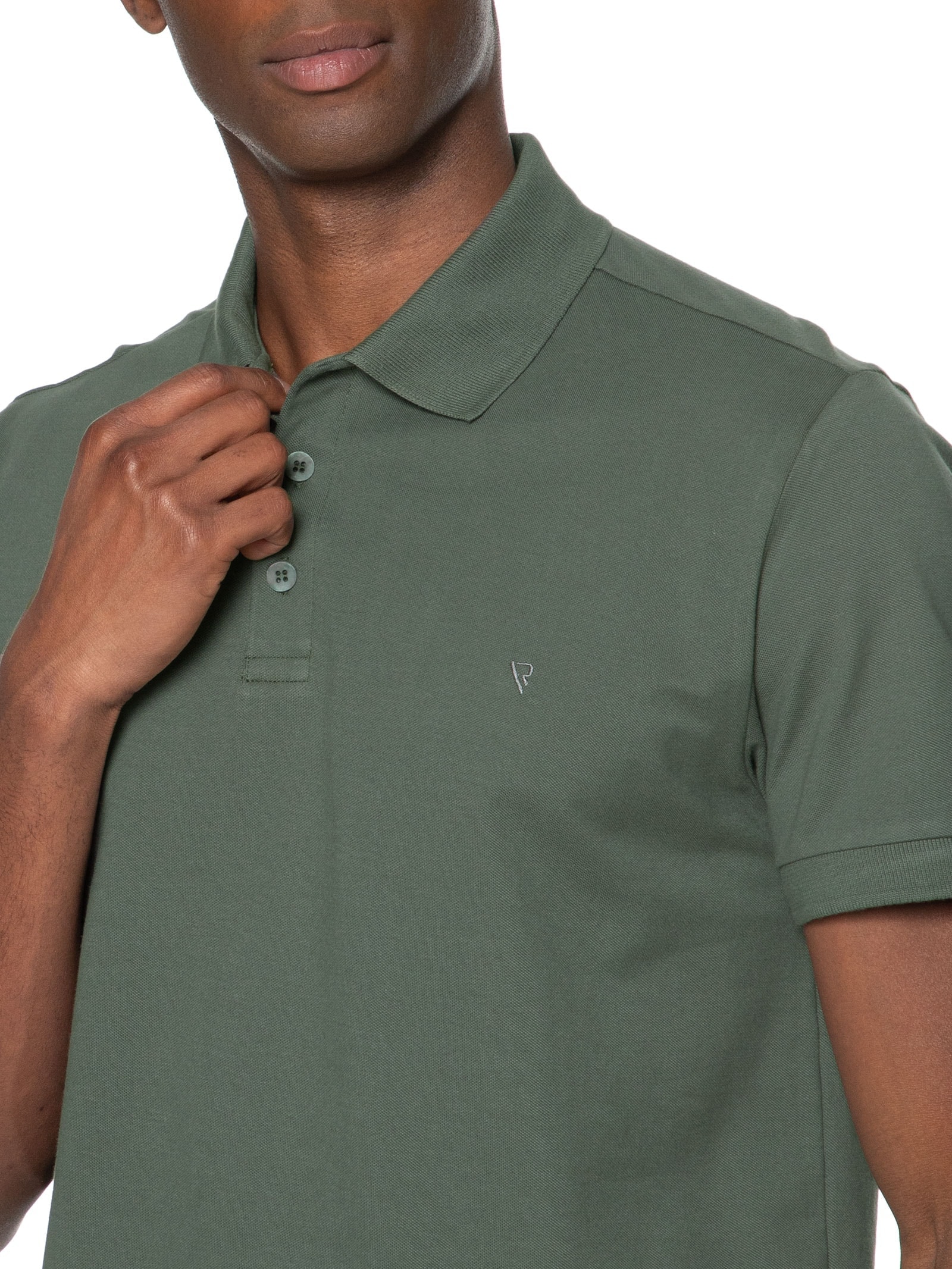 Polo Masculina Piquet Mc Básica Verde Vr