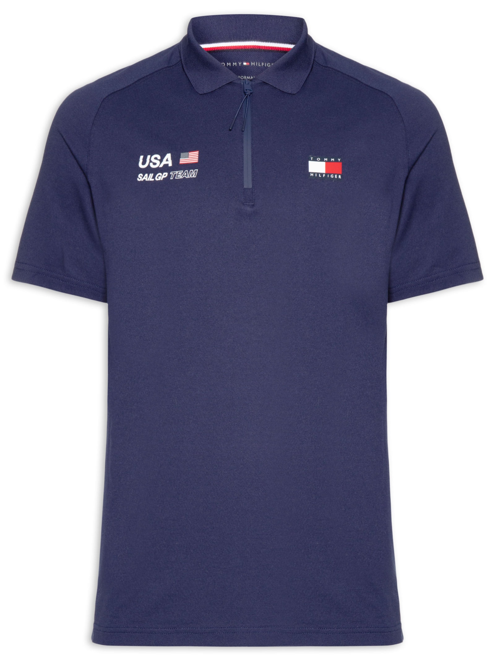 Polo Masculina Piquet Performance US Sailgp Azul Tommy Hilfiger