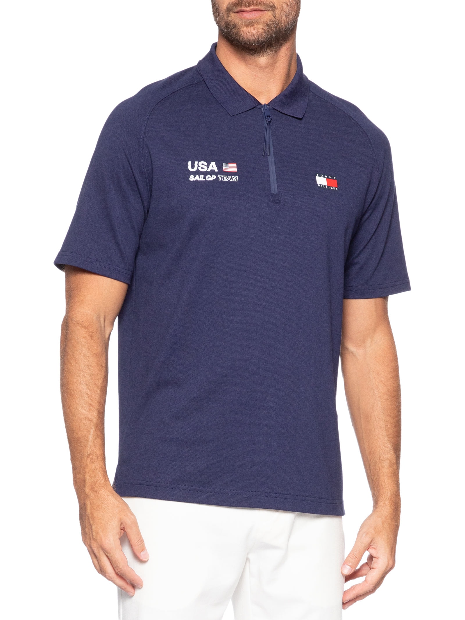 Polo Masculina Piquet Performance US Sailgp Azul Tommy Hilfiger