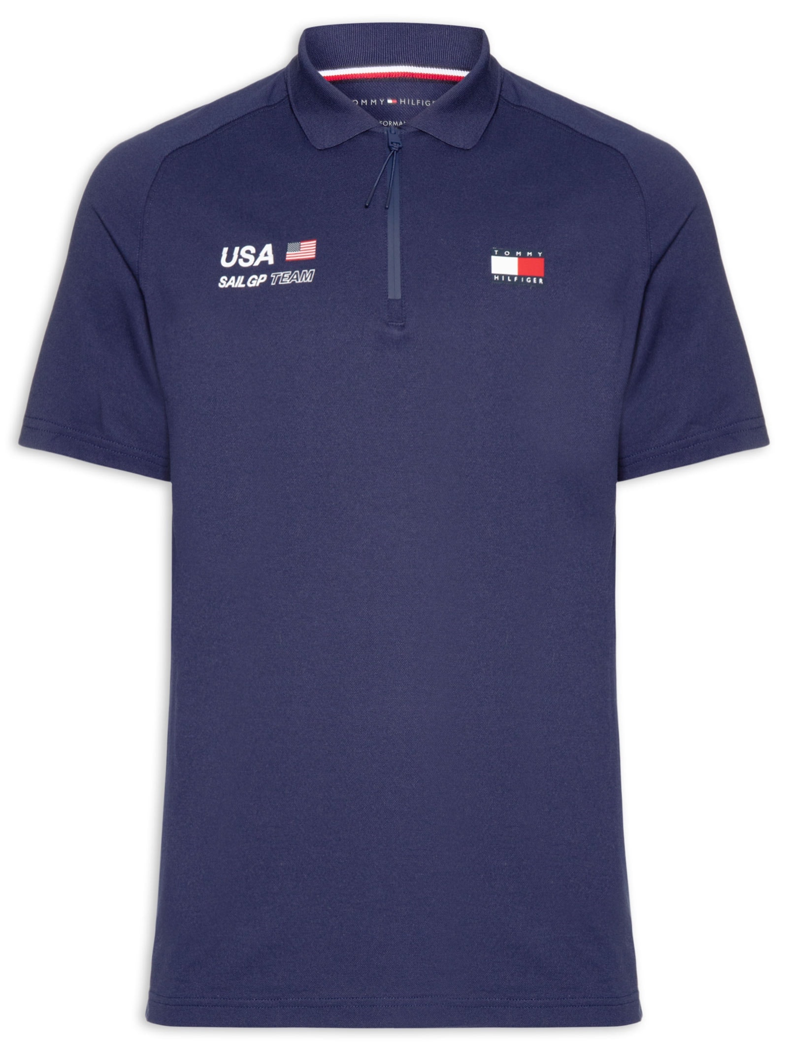 Polo Masculina Piquet Performance US Sailgp Azul Tommy Hilfiger