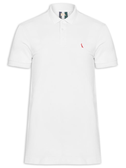 Polo Masculina Piquet Pica Pau Vermelho – Branco