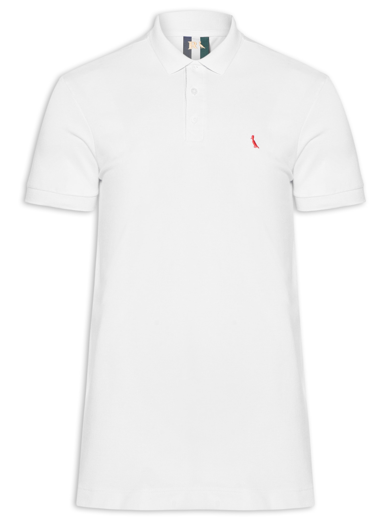 Polo Masculina Piquet Pica Pau Vermelho Branco Reserva