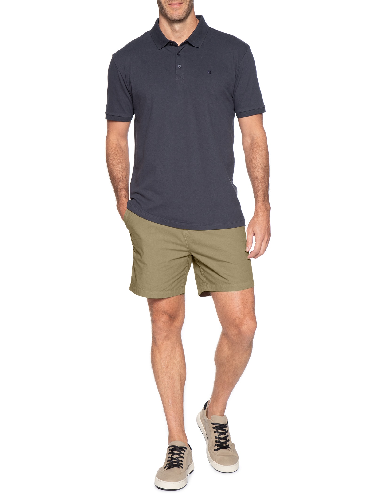 Polo Masculina Piquet Pima Azul Foxton