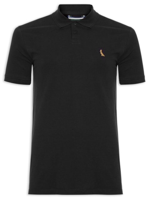 Polo Masculina Piquet Pima Enxuto Pica – Pau Golden – Preto