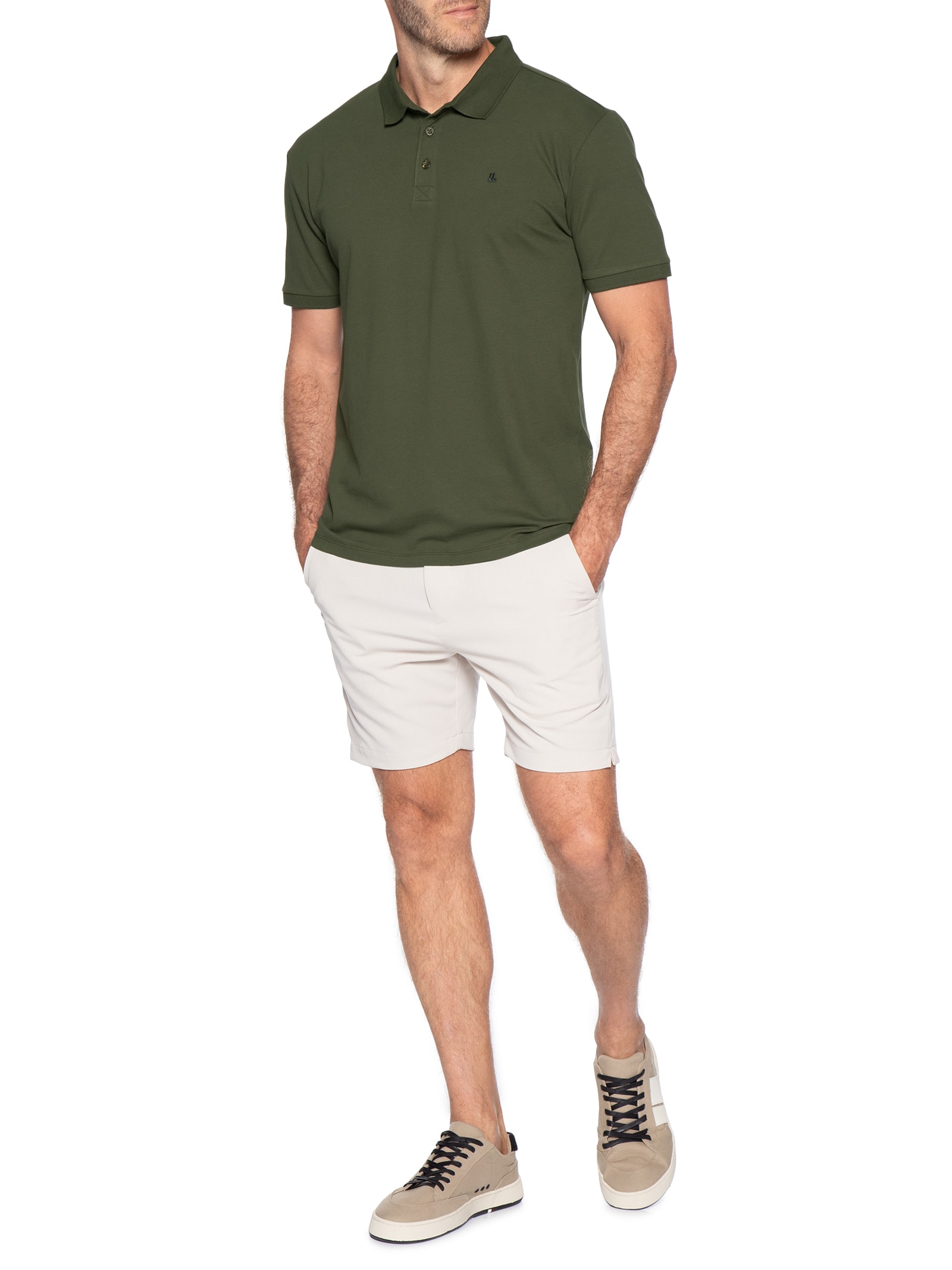 Polo Masculina Piquet Pima Verde Foxton