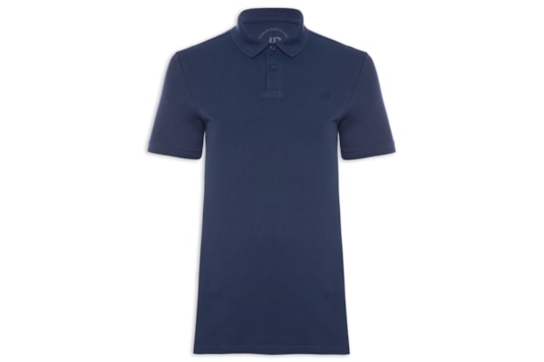 Polo Masculina Piquet Sem Friso - Azul