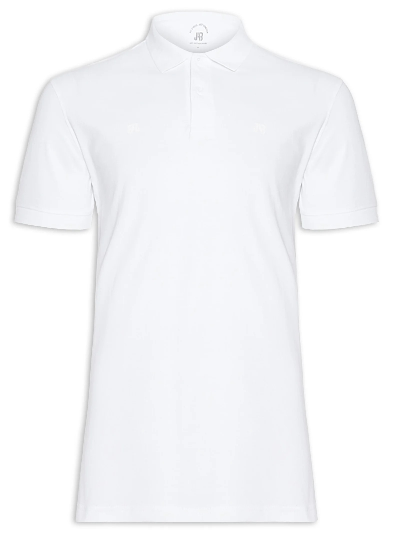 Polo Masculina Piquet Sem Friso Branco Jab