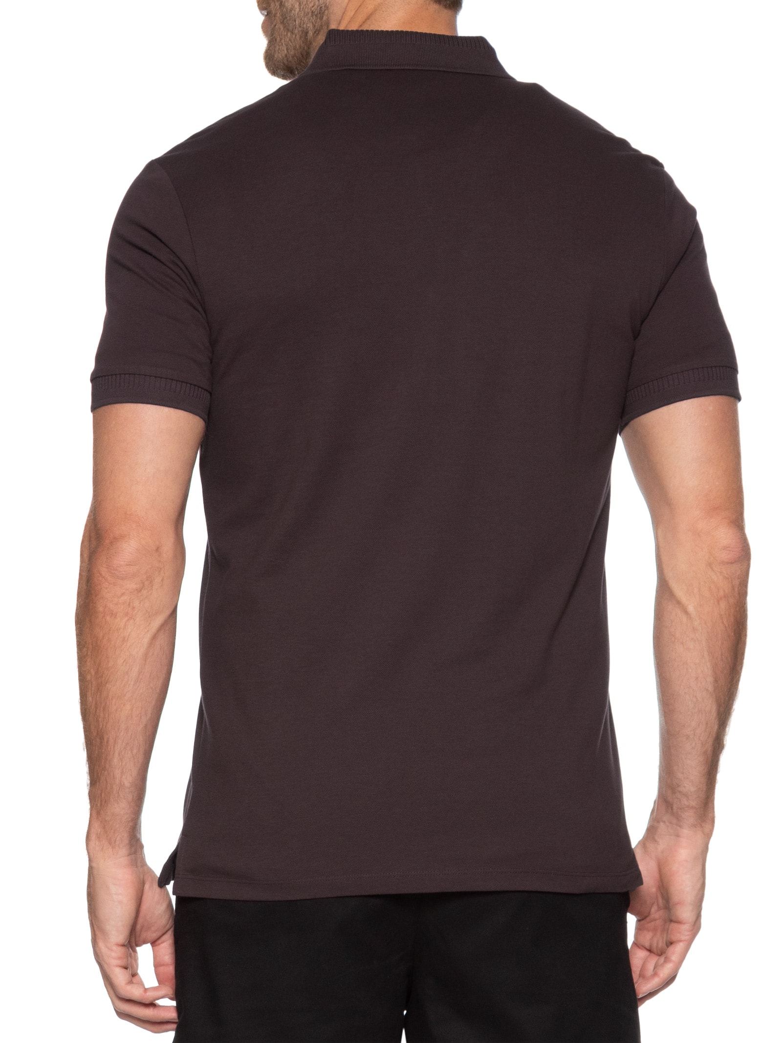 Polo Masculina Piquet Slim-Fit Red Logo Marrom Hugo