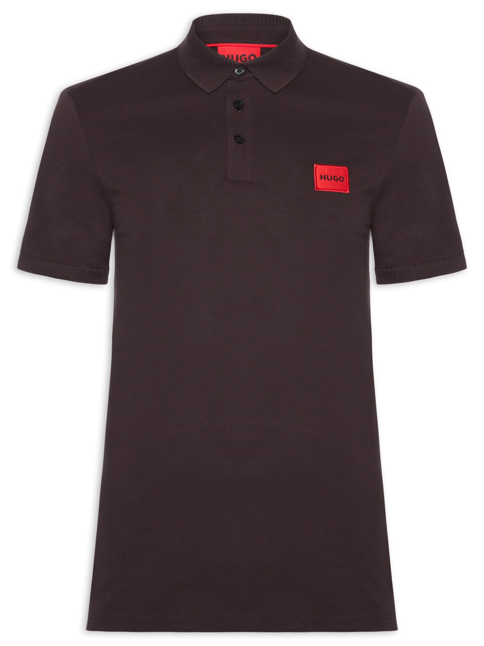 Polo Masculina Piquet Slim-Fit Red Logo Marrom Hugo
