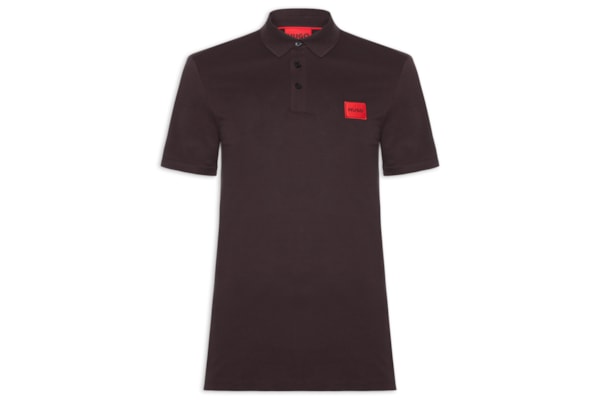 Polo Masculina Piquet Slim-Fit Red Logo - Marrom