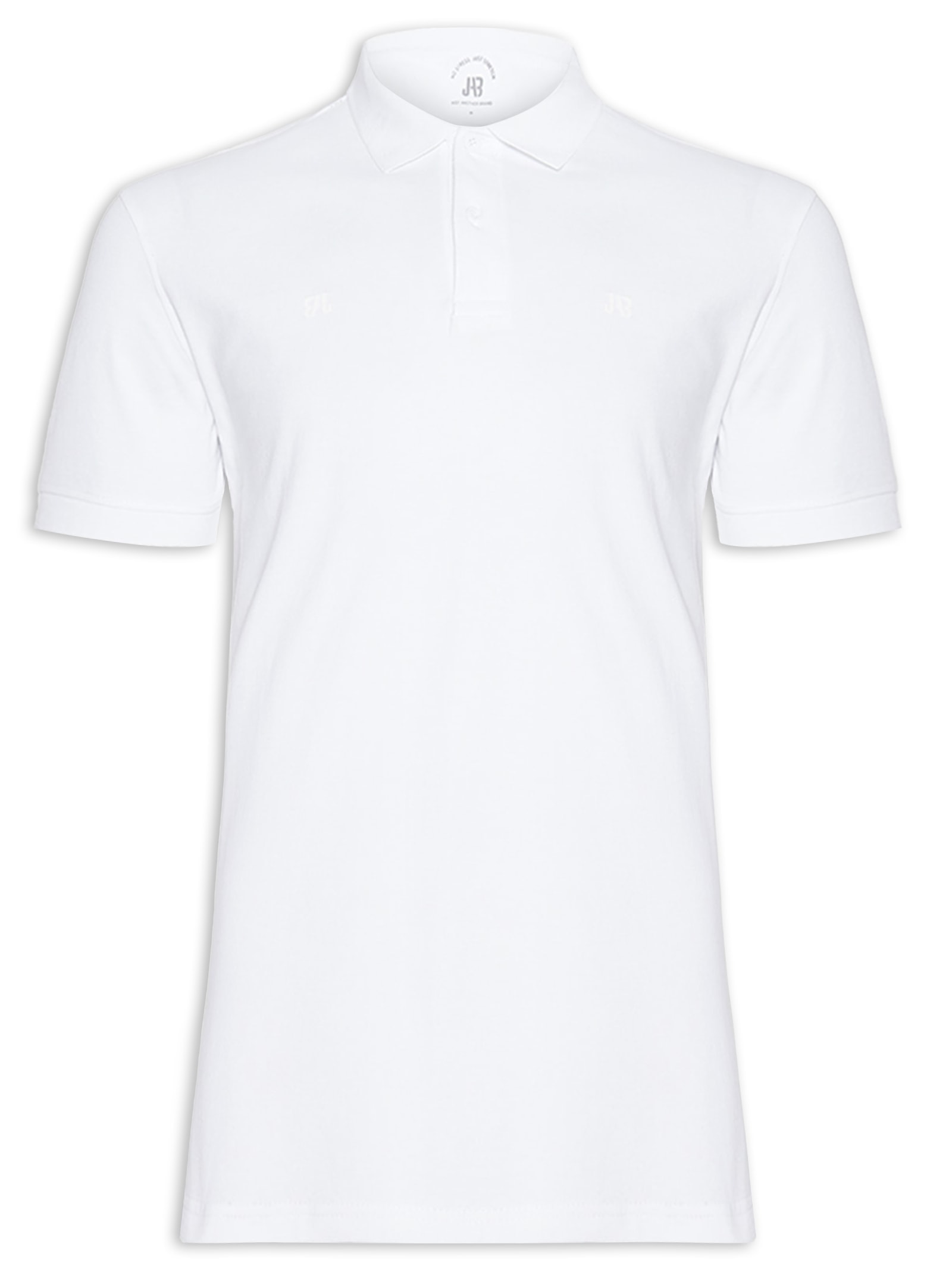 Polo Masculina Piquet Stretch Básica Branco Jab