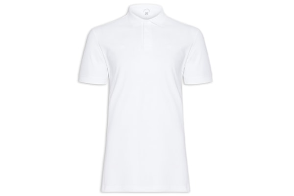 Polo Masculina Piquet Stretch Básica - Branco