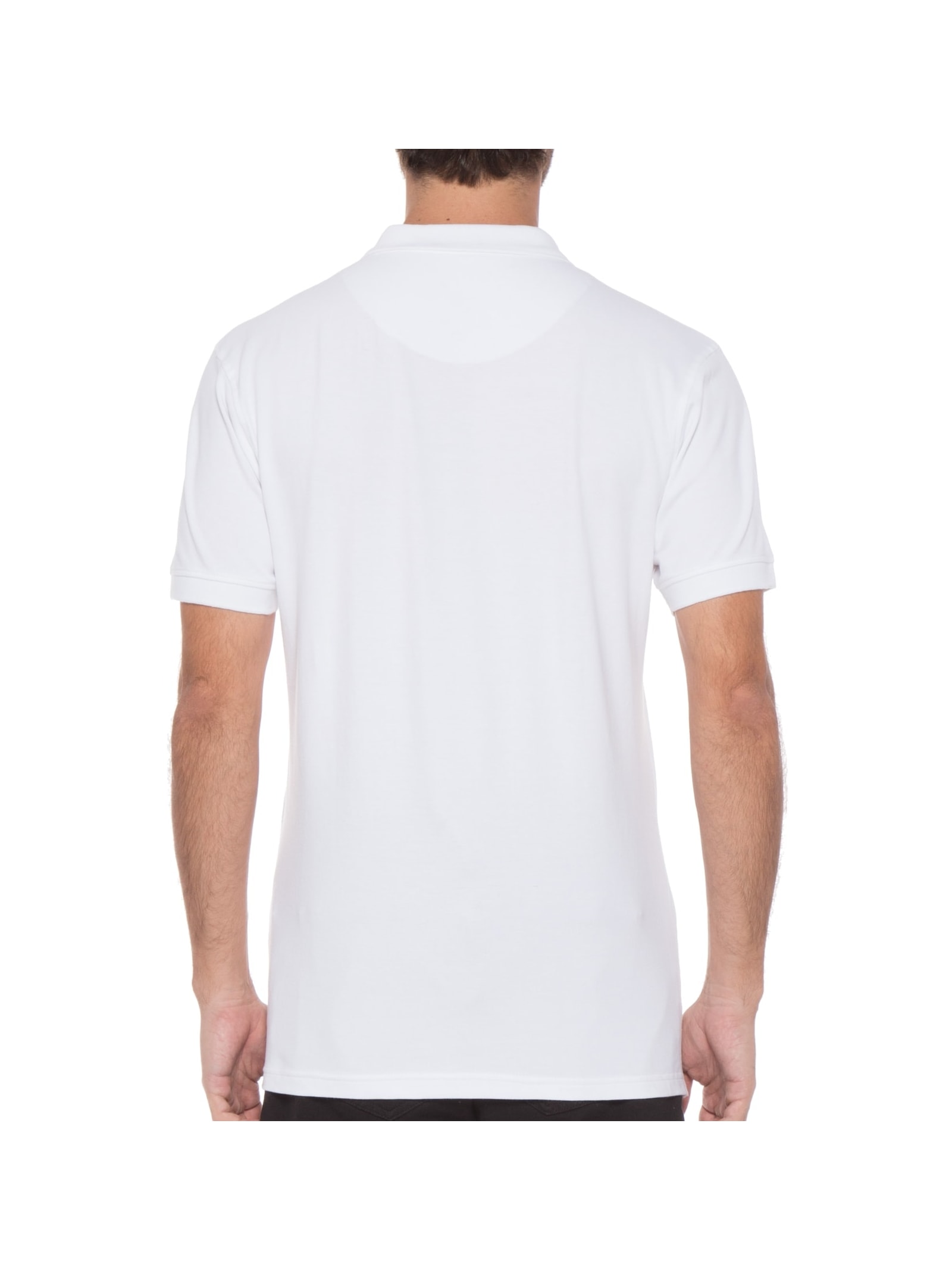 Polo Masculina Piquet Stretch Básica Branco Jab