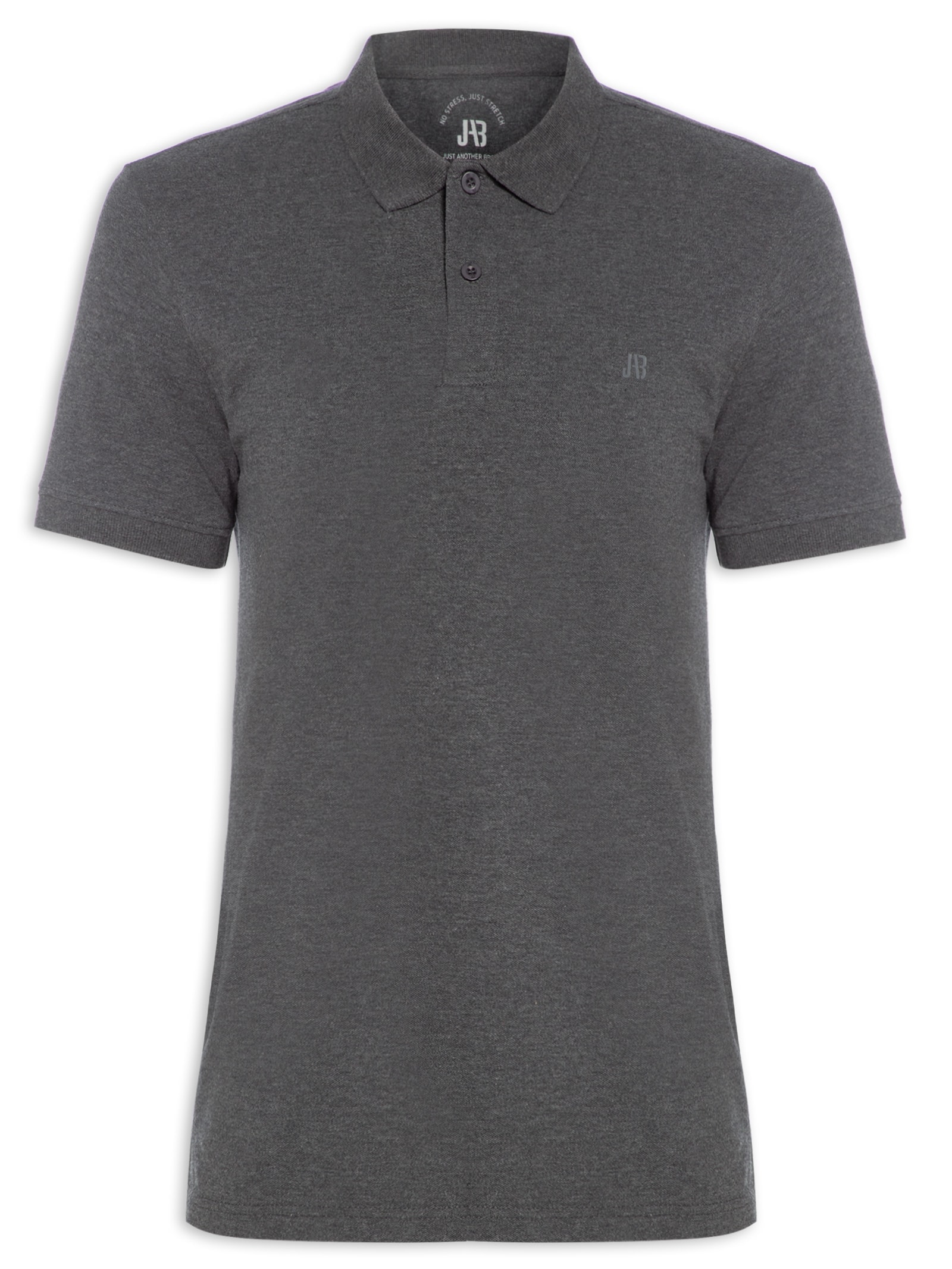 Polo Masculina Piquet Stretch Básica Cinza Jab