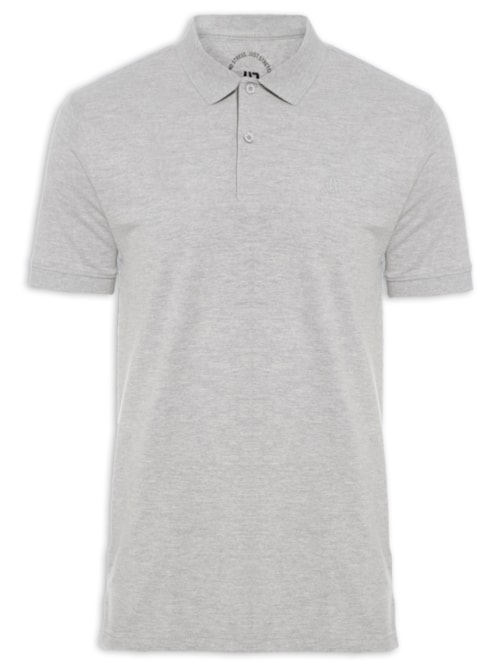 Polo Masculina Piquet Stretch Básica – Cinza