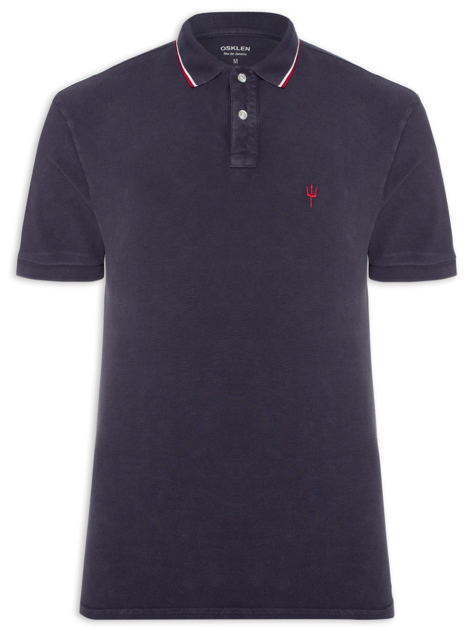 Polo Masculina Piquet Tridente Azul Osklen