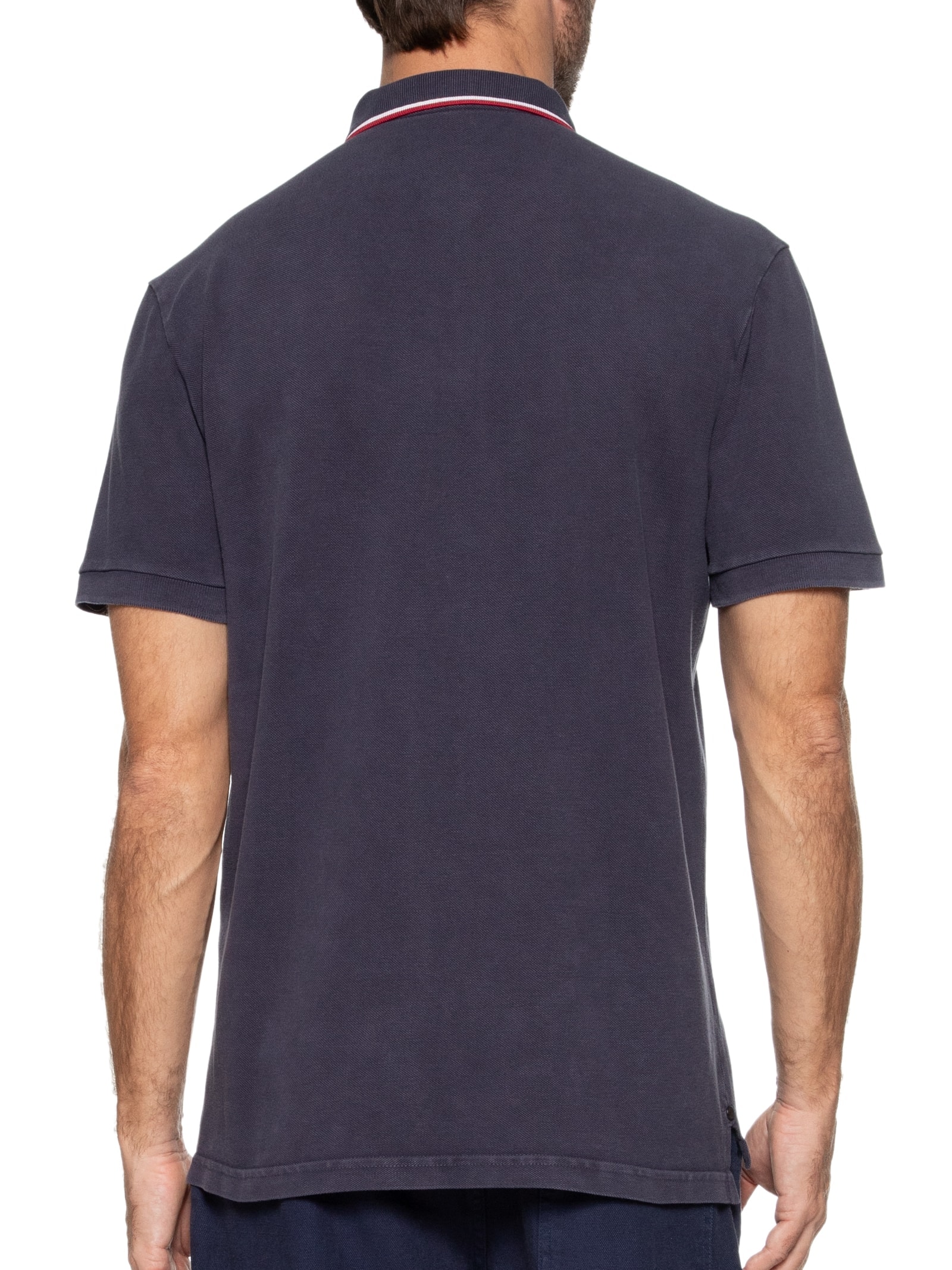 Polo Masculina Piquet Tridente Azul Osklen
