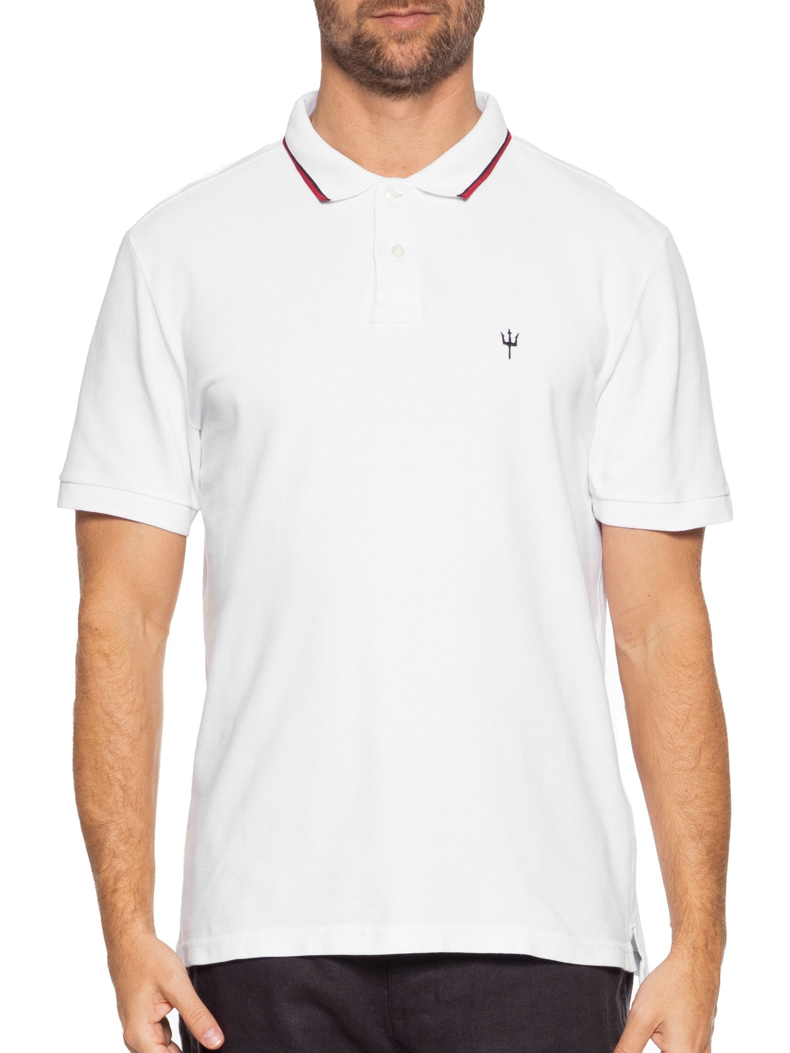 Osklen - Polo Masculina Piquet Tridente - Branco