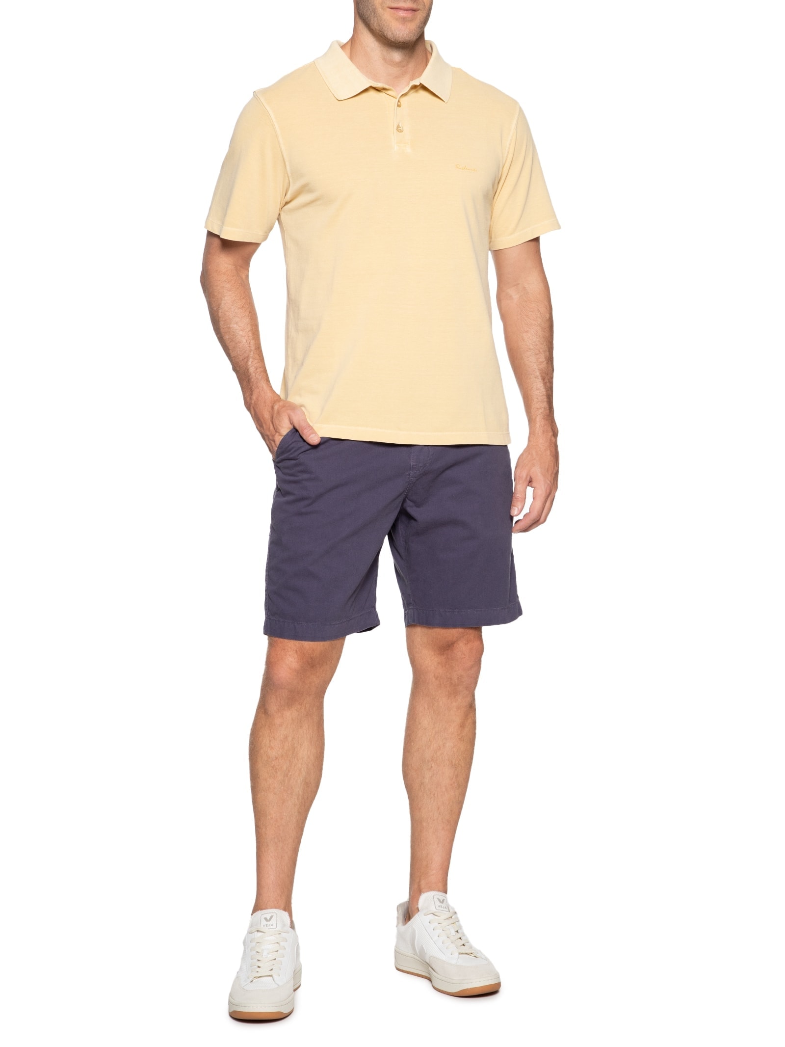 Polo Masculina Píquet Washed Amarelo  Richards