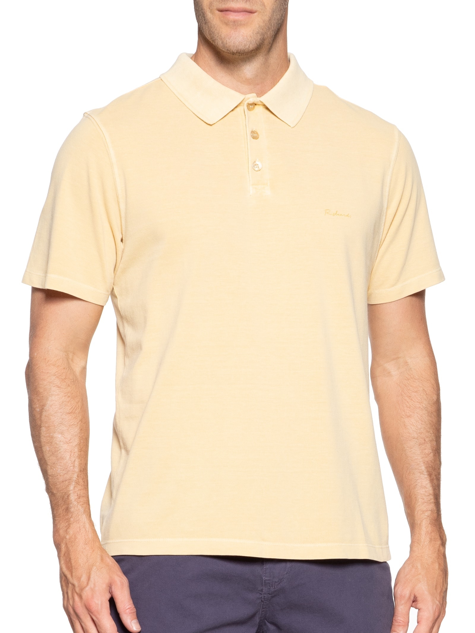 Polo Masculina Píquet Washed Amarelo  Richards