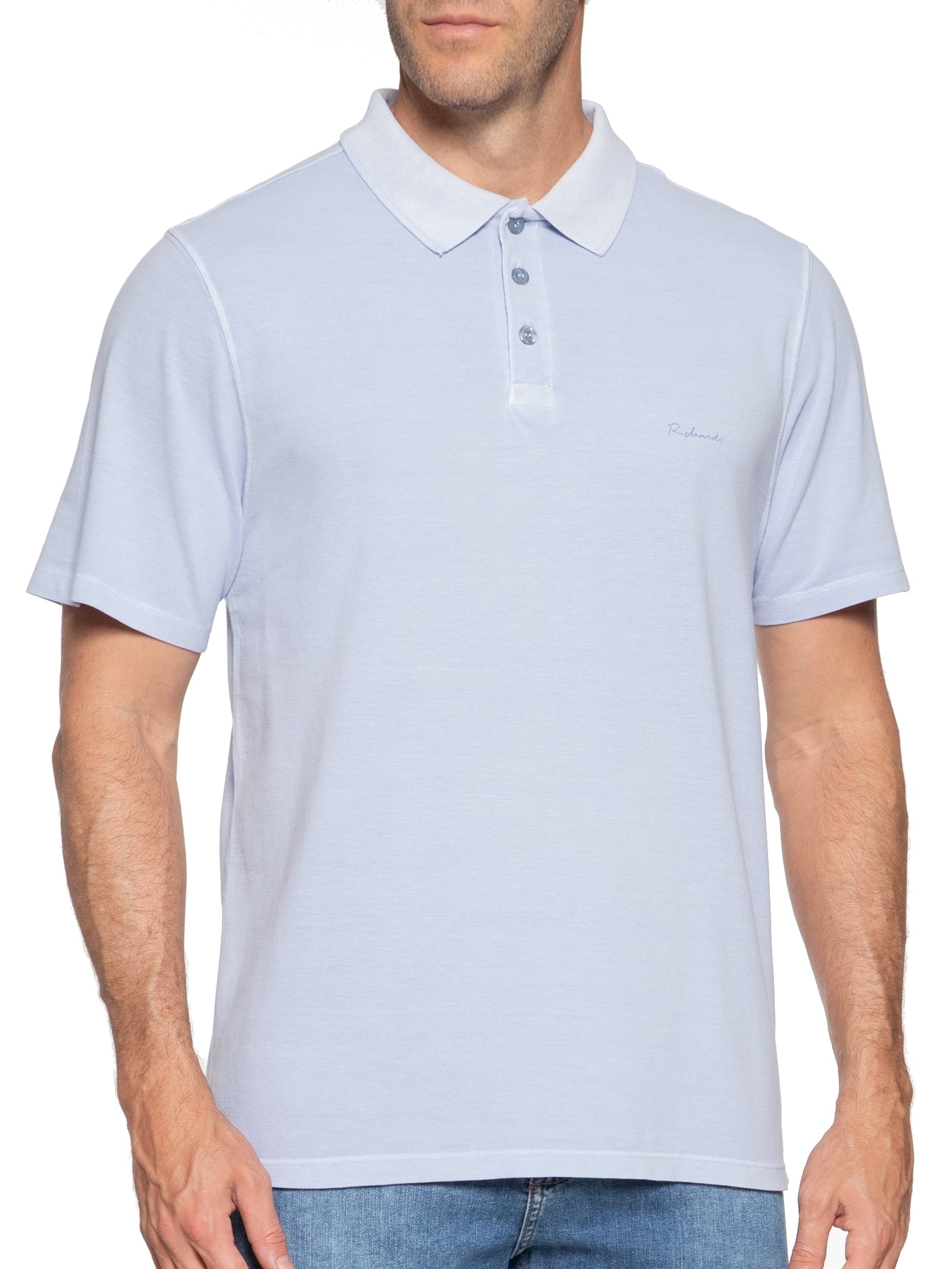 Polo Masculina Píquet Washed Azul Richards