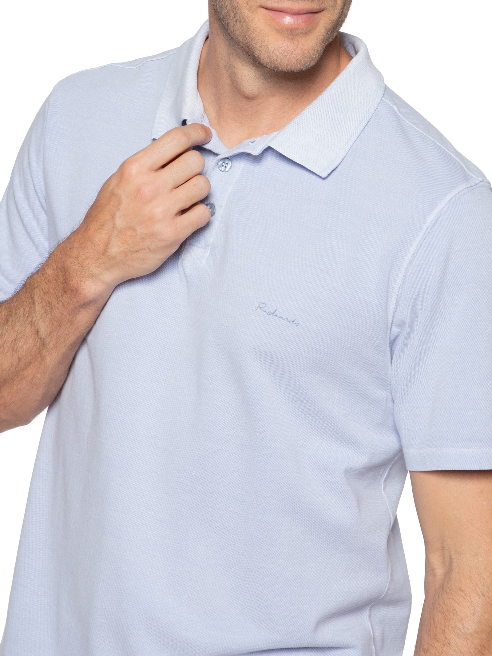 Polo Masculina Píquet Washed Azul Richards