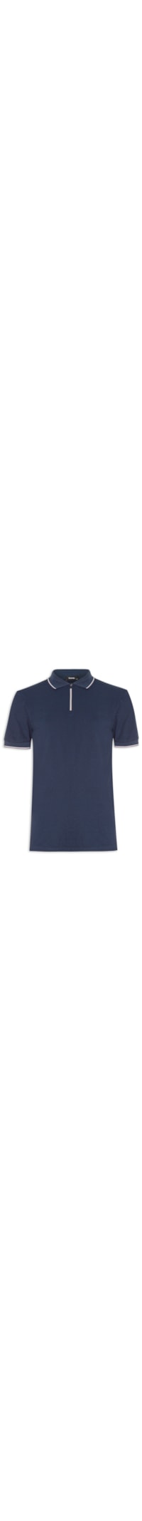 Polo Masculina Piquet Zíper - Azul