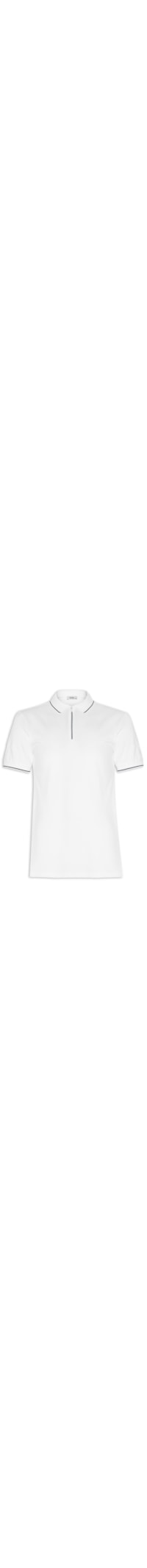 Polo Masculina Piquet Zíper - Branco