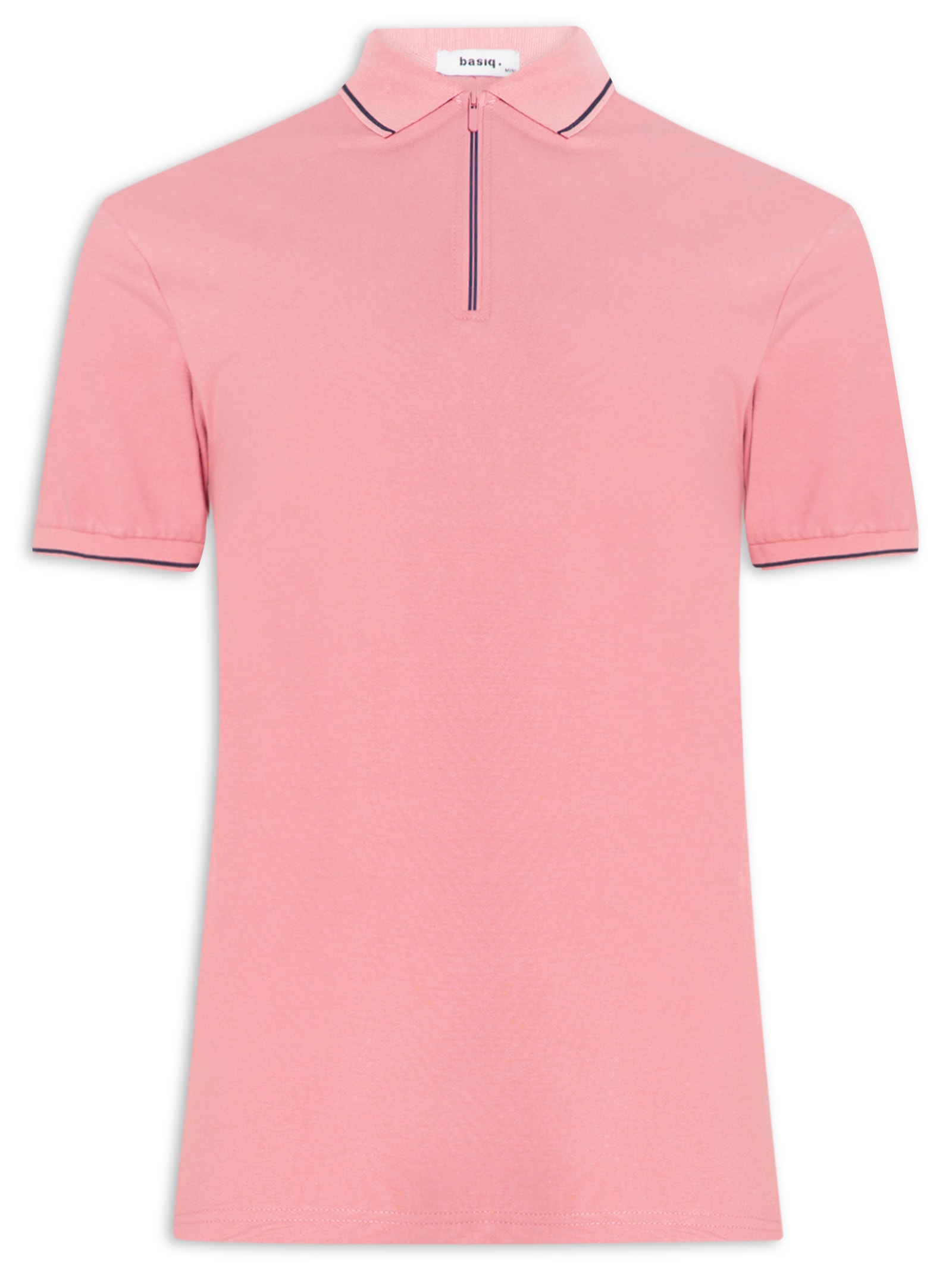 Basiq Men - Polo Masculina Piquet Zíper - Rosa