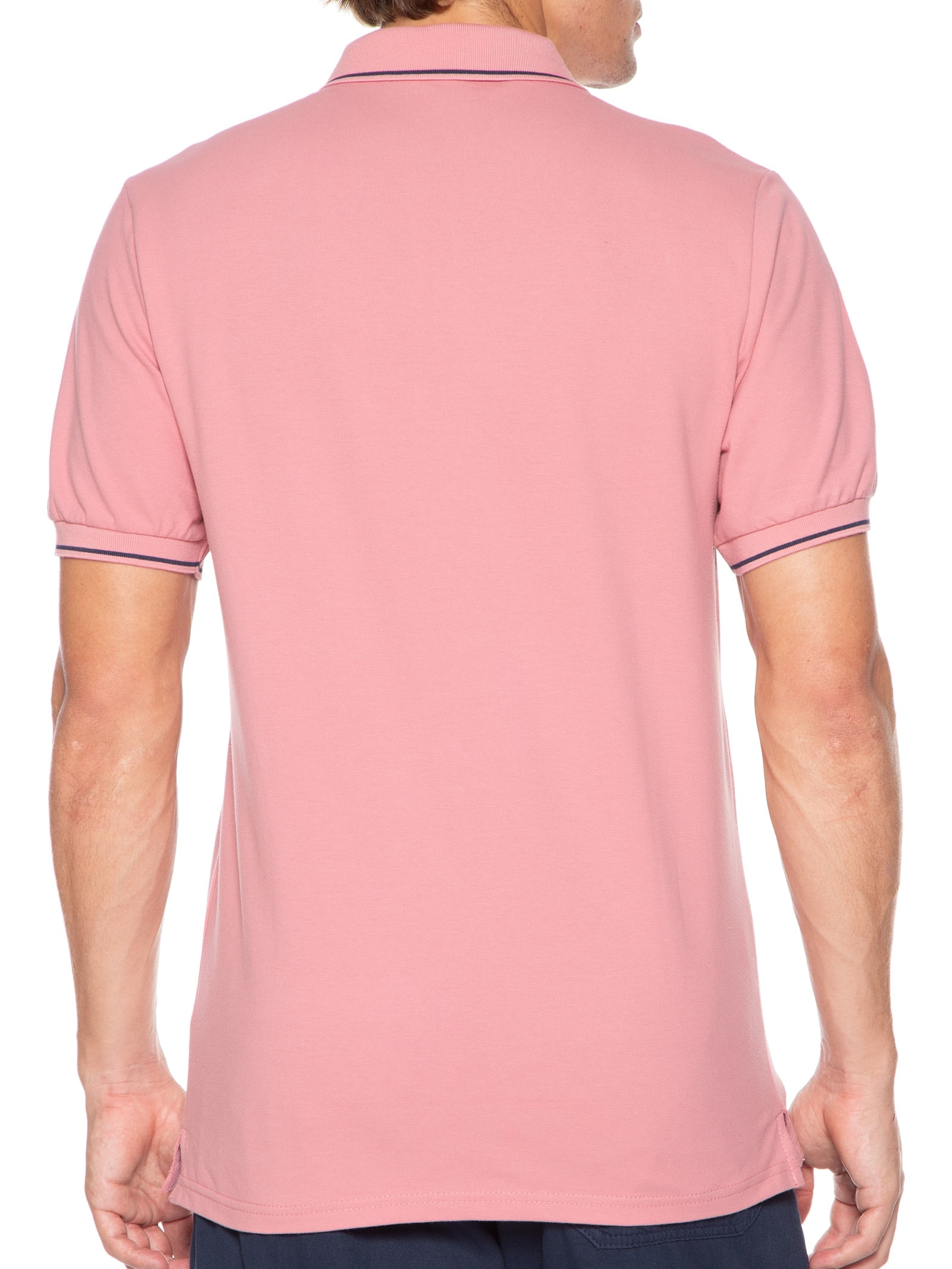 Basiq Men - Polo Masculina Piquet Zíper - Rosa