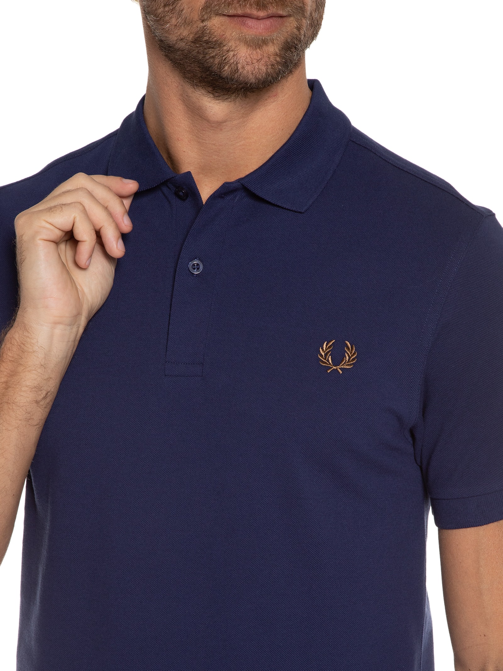 Polo Masculina Plain Fred Perry Azul Fred Perry