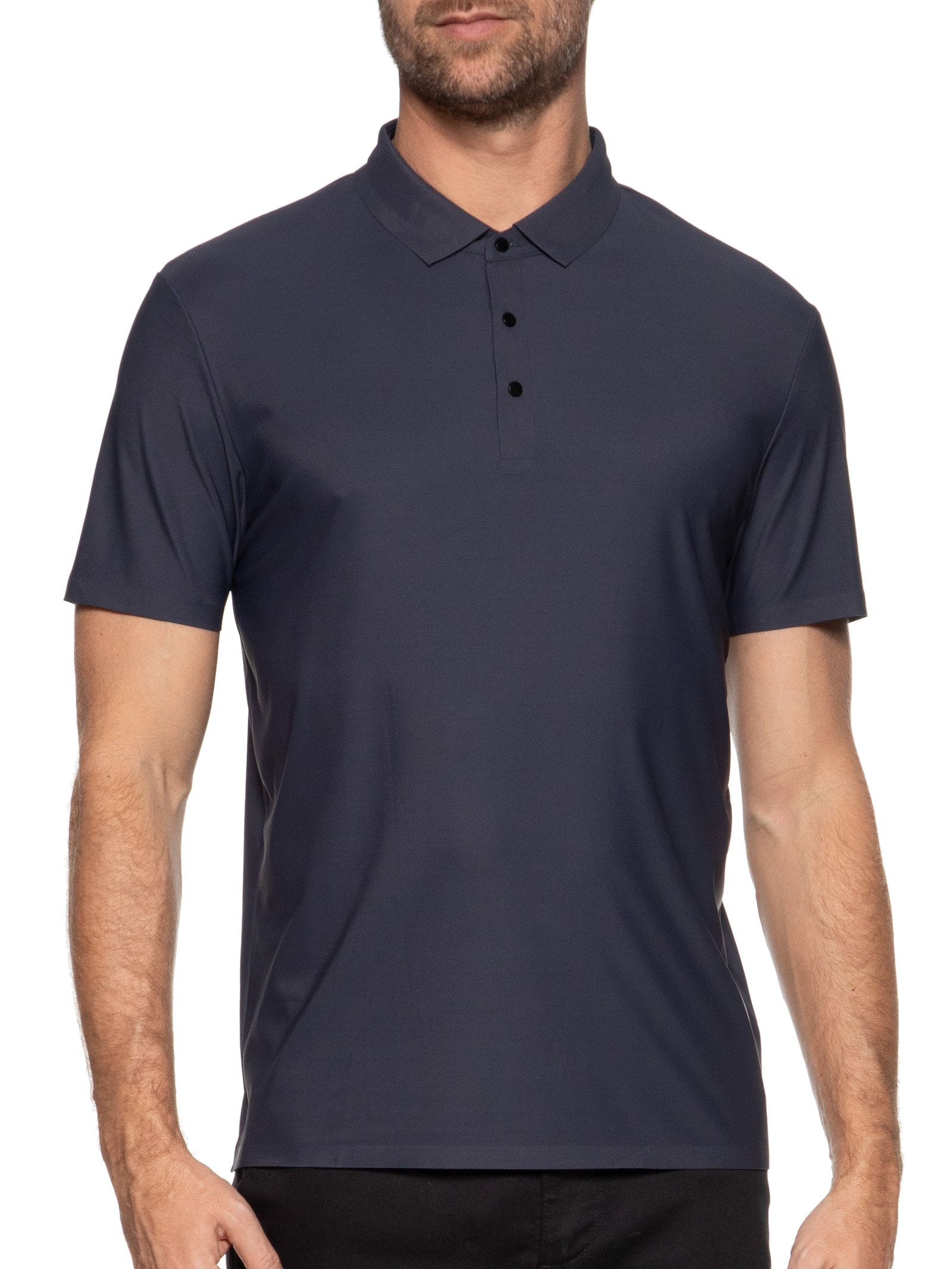 Polo Masculina Poliamida Cinza Basiq Men