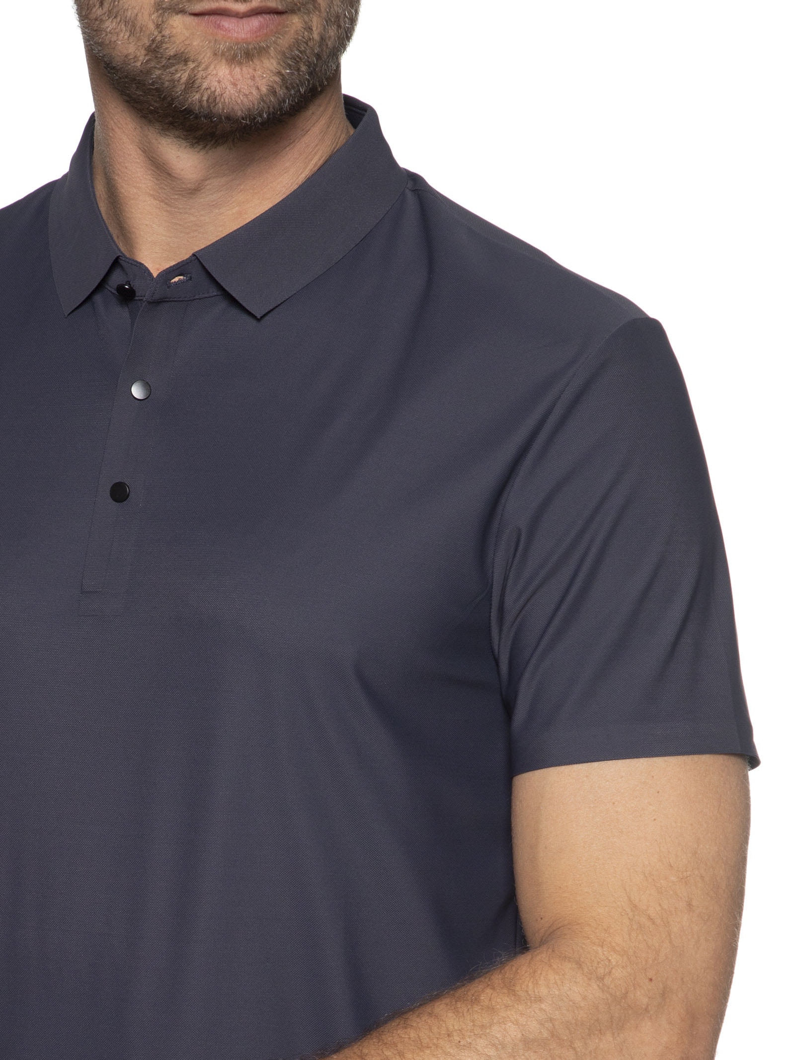 Polo Masculina Poliamida Cinza Basiq Men