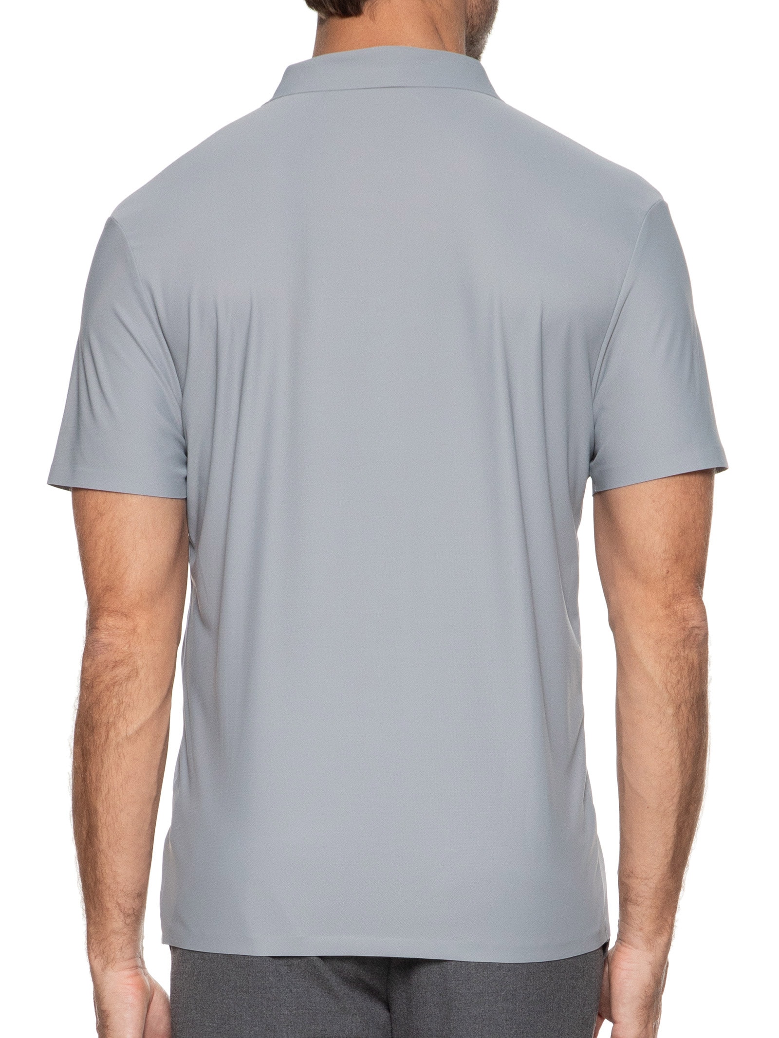 Polo Masculina Poliamida  Cinza Basiq Men