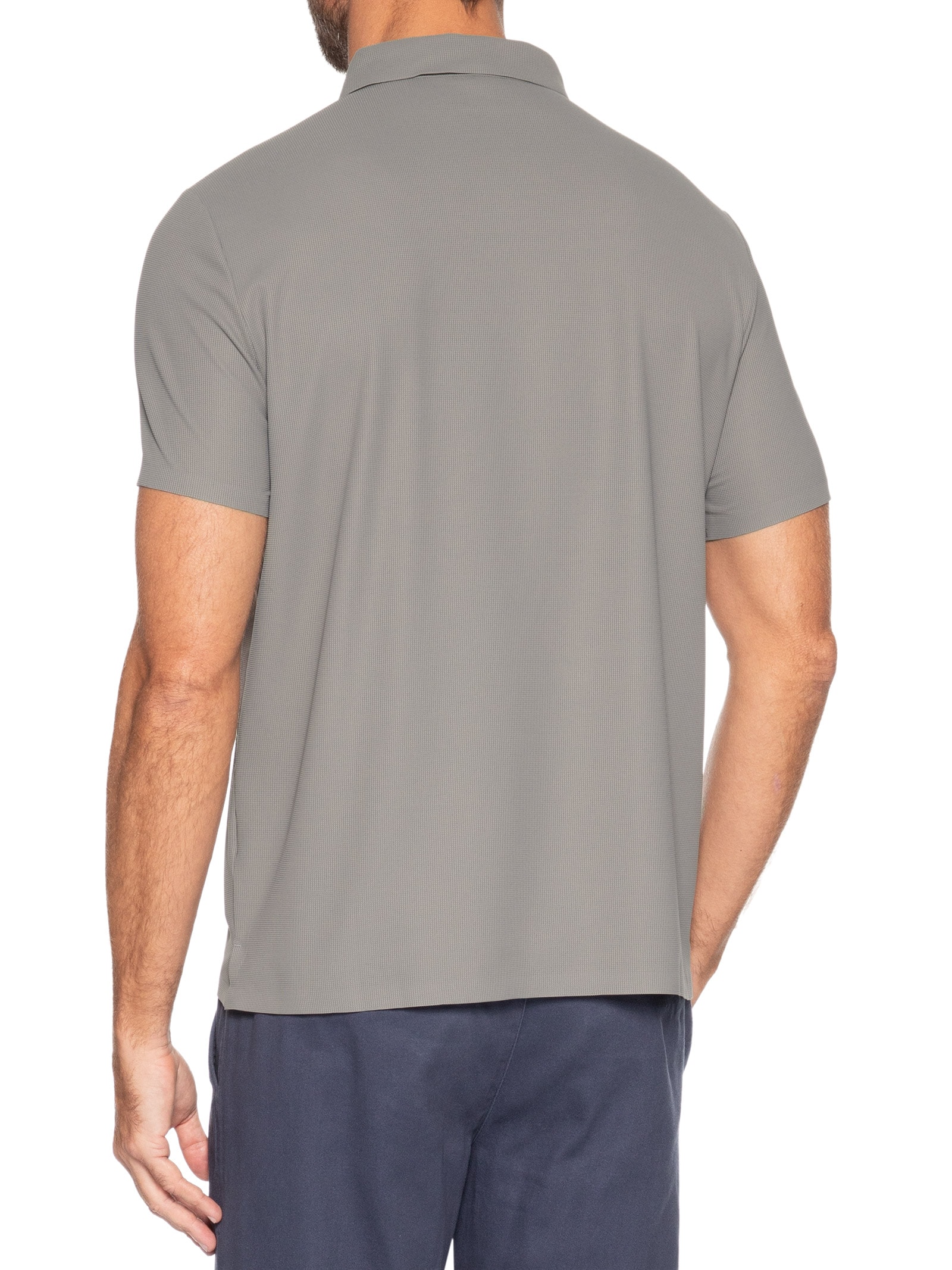 Polo Masculina Poliamida Não Amassa Cinza '2 Essential