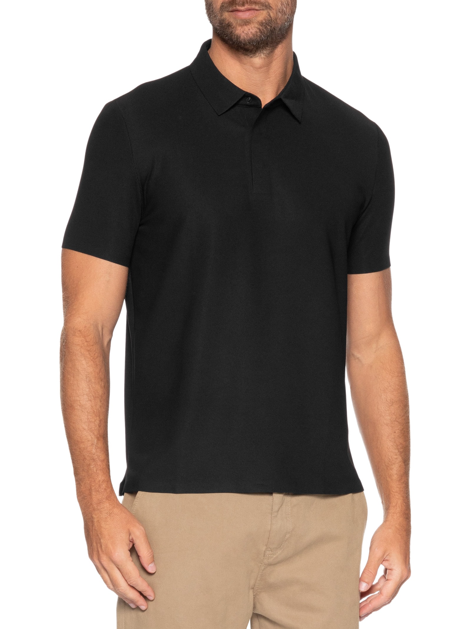 Polo Masculina Poliamida Não Amassa Preto '2 Essential