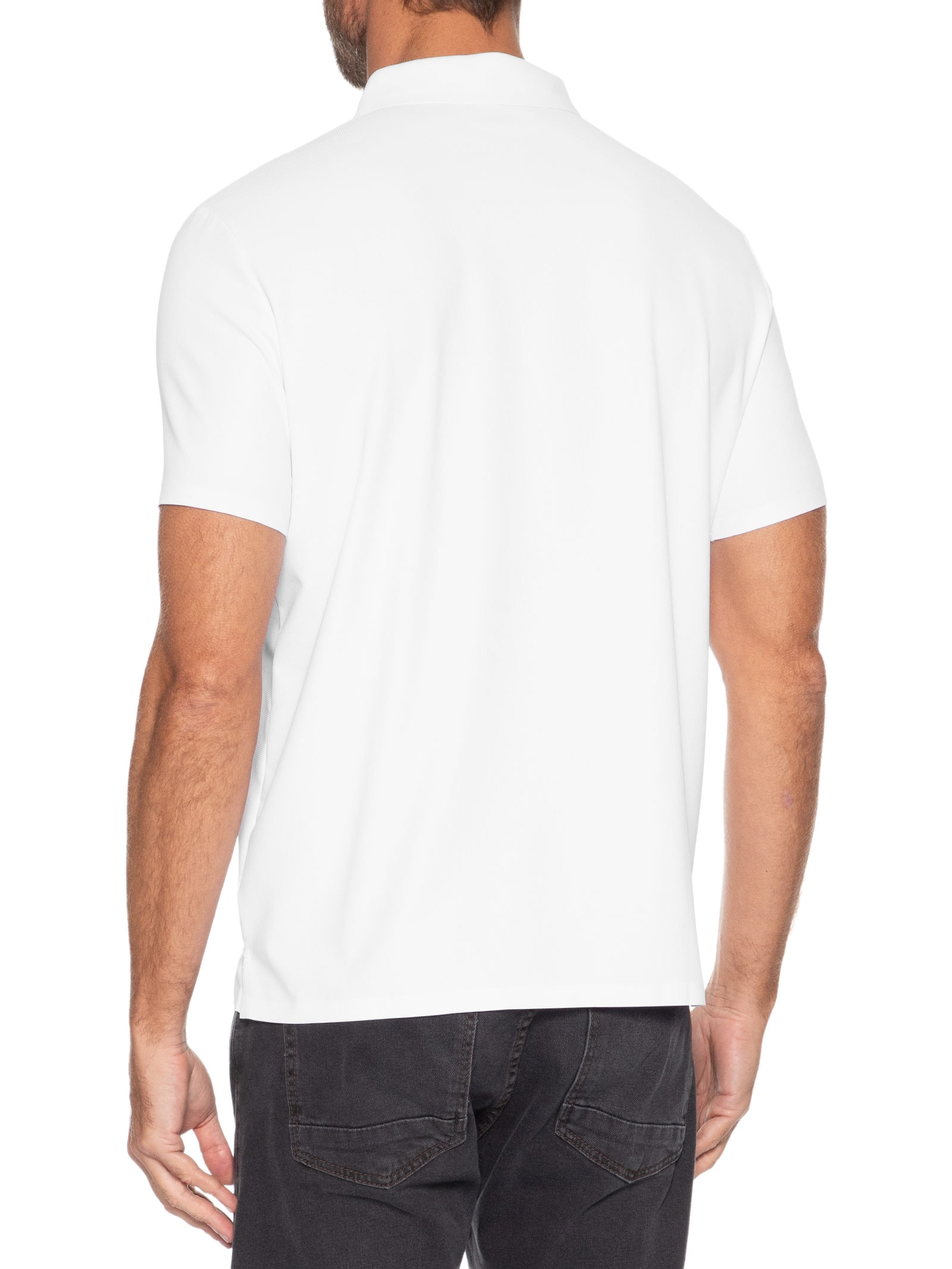 Polo Masculina Poliamida Não Amassa – Branco '2 Essential