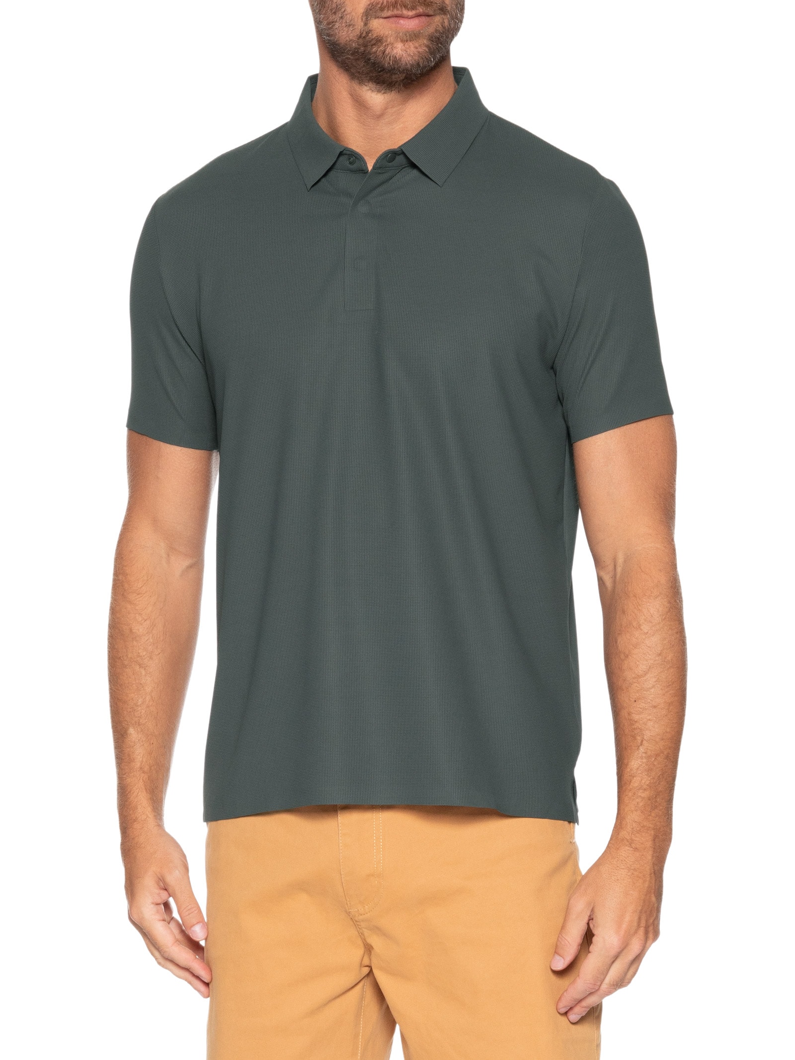 Polo Masculina Poliamida Não Amassa – Verde '2 Essential