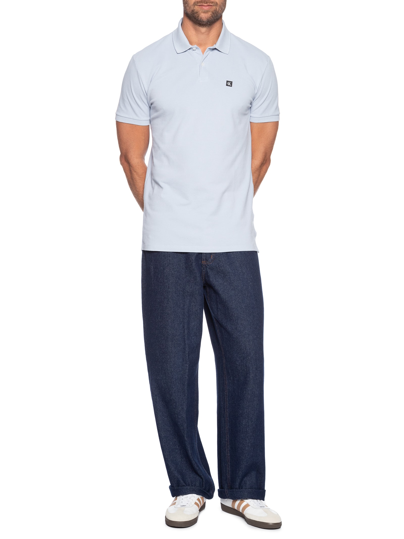 Polo Masculina Premium Em Algodão Azul Calvin Klein Jeans