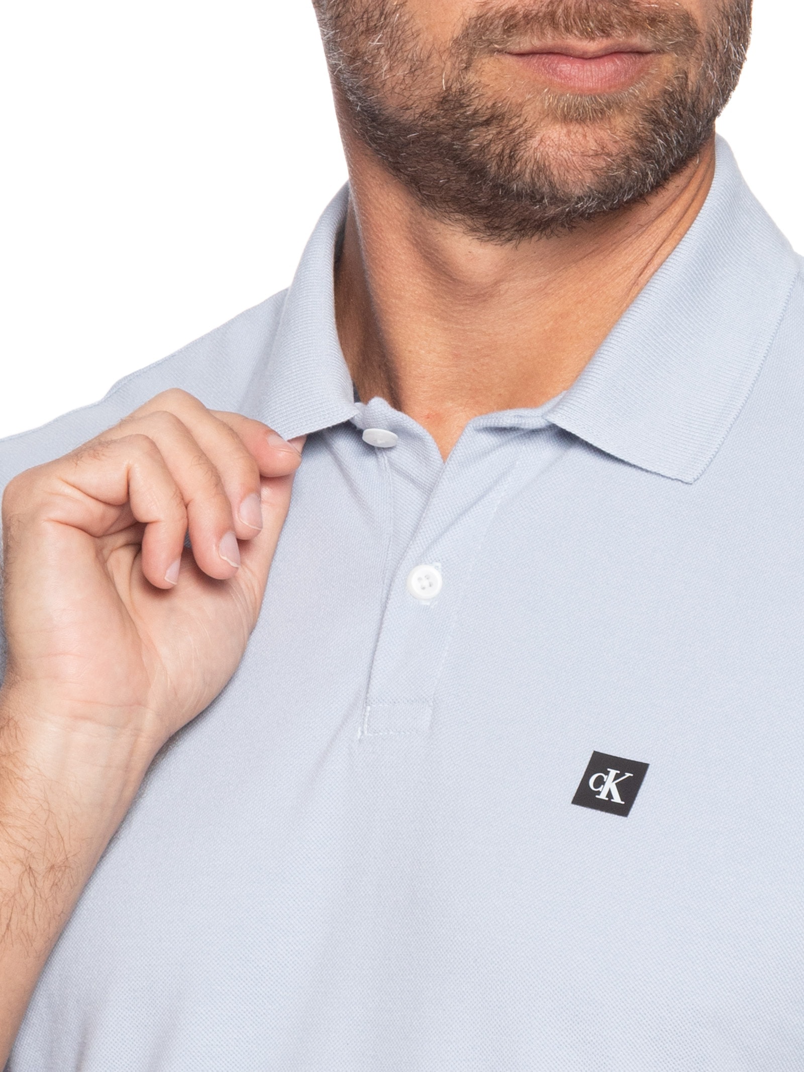 Polo Masculina Premium Em Algodão Azul Calvin Klein Jeans