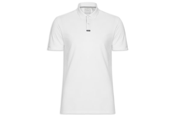 Polo Masculina Premium em Piquet Duplo - Branco