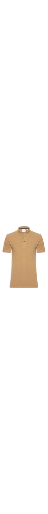 Polo Masculina Premium em Piquet Duplo - Marrom