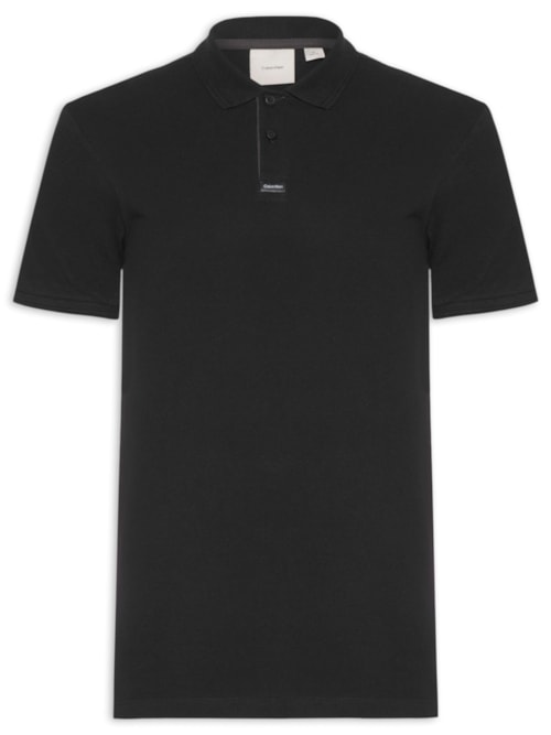 Polo Masculina Premium em Piquet Duplo – Preto