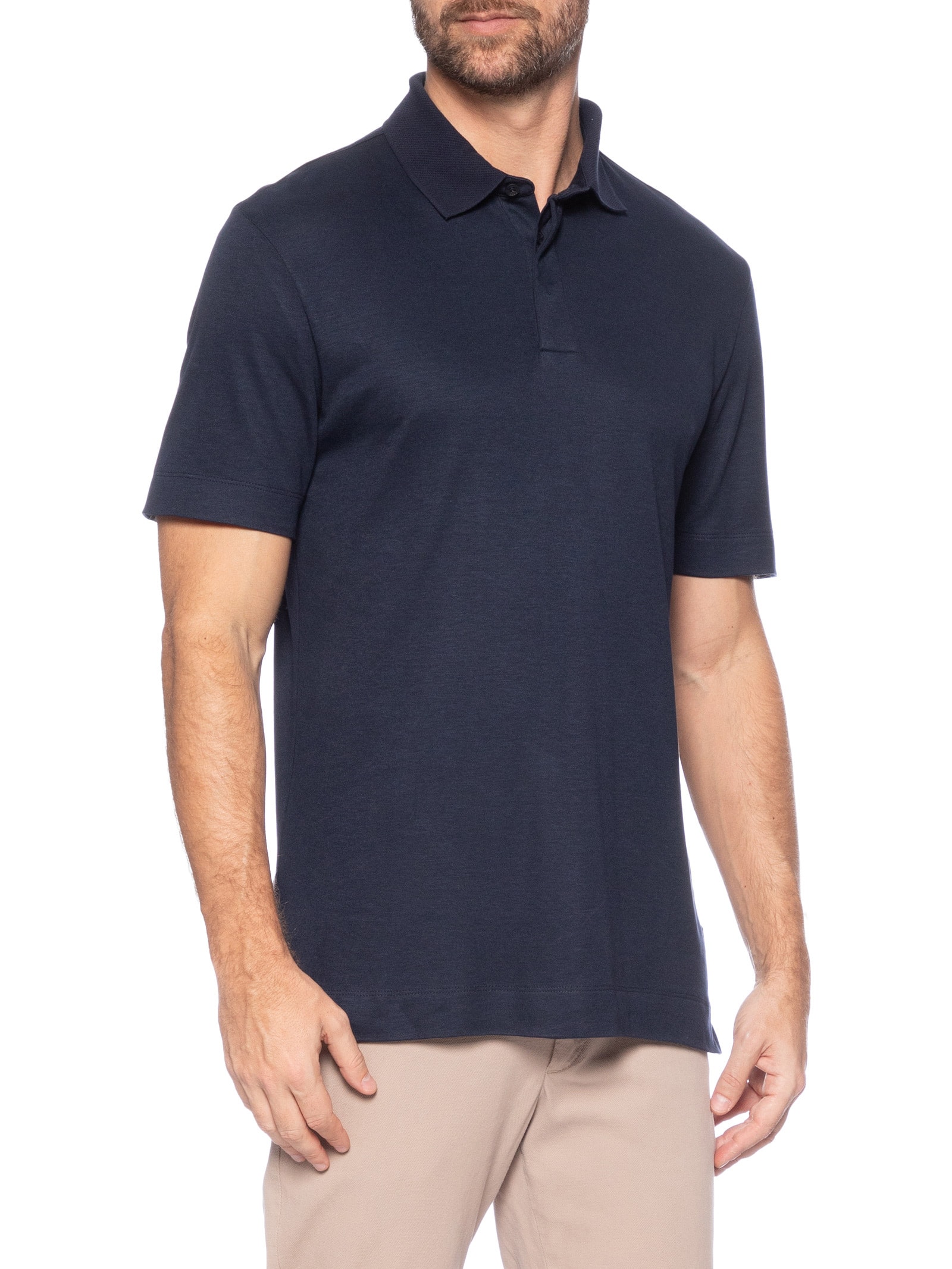 Polo Masculina Press Azul Boss