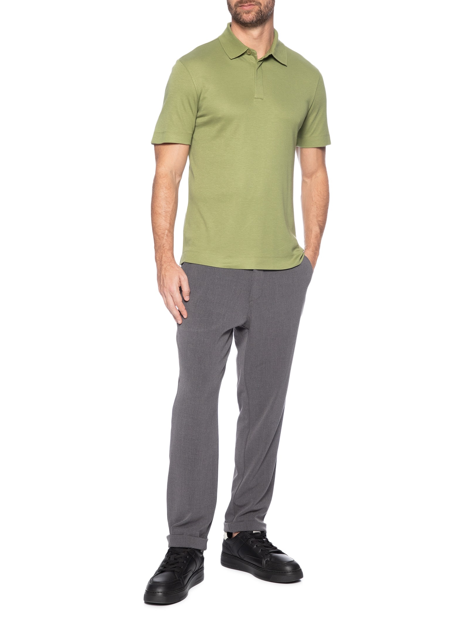 Polo Masculina Press Verde  Boss