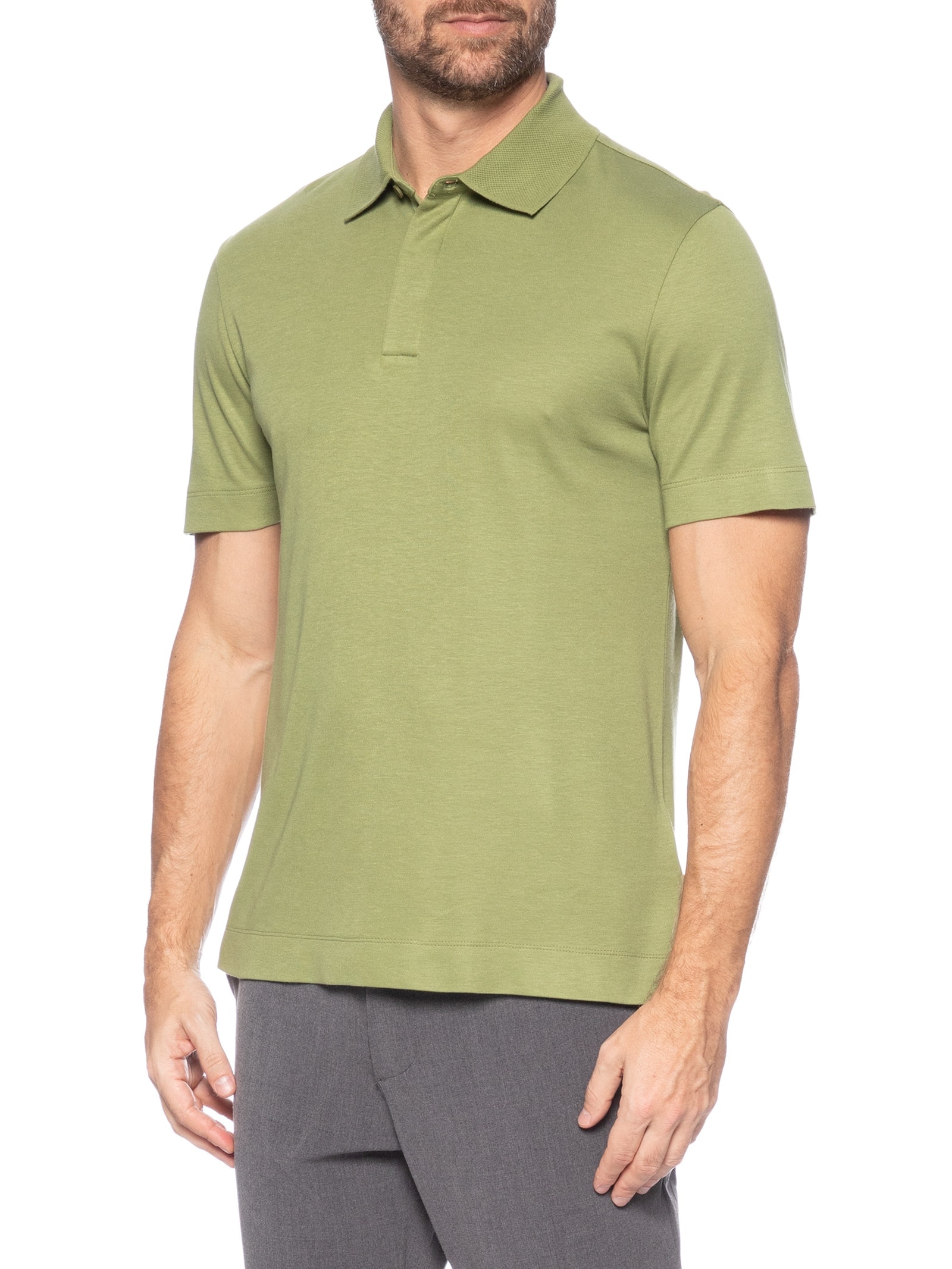Polo Masculina Press Verde  Boss