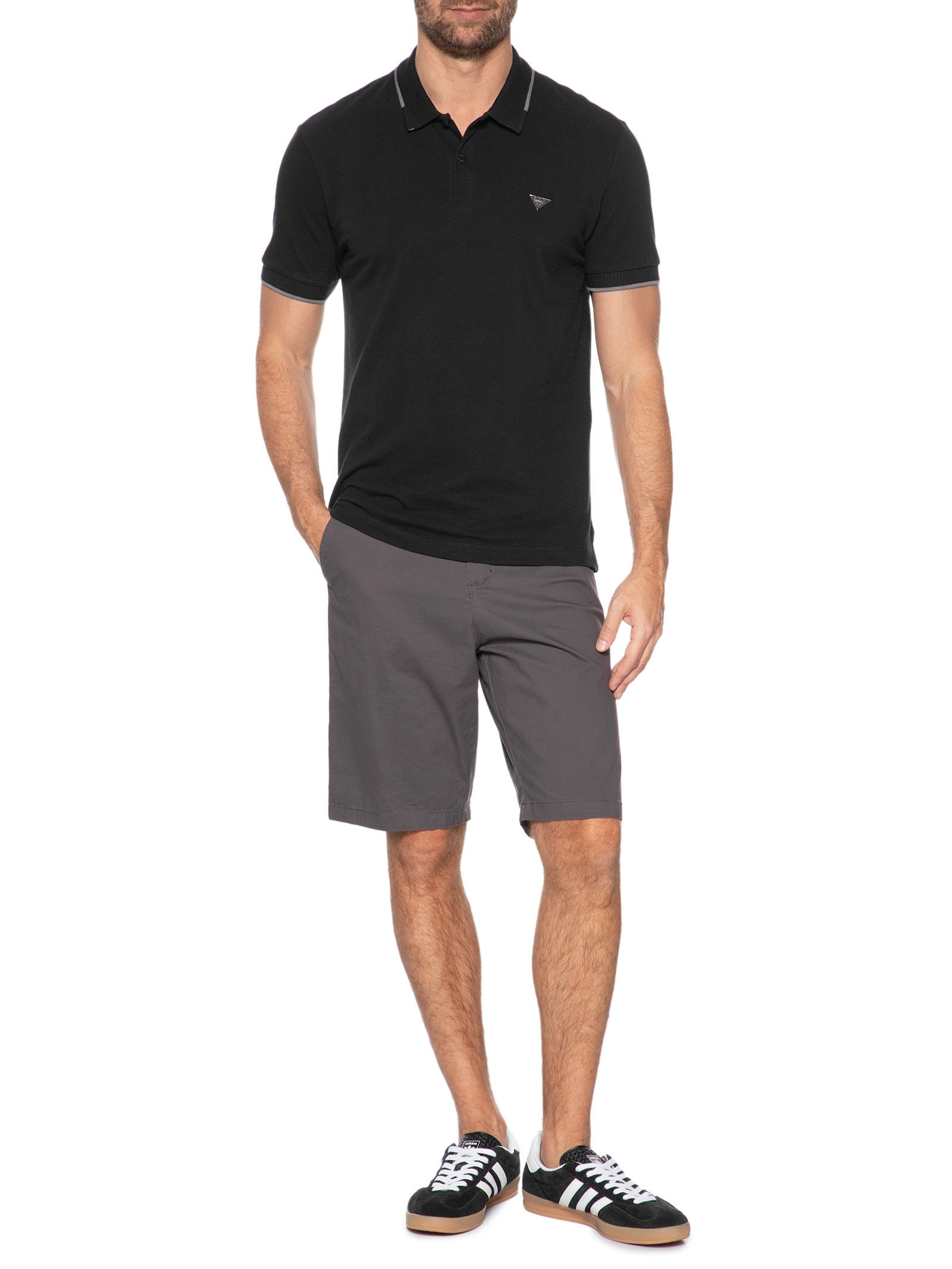 Polo Masculina Preto Forum