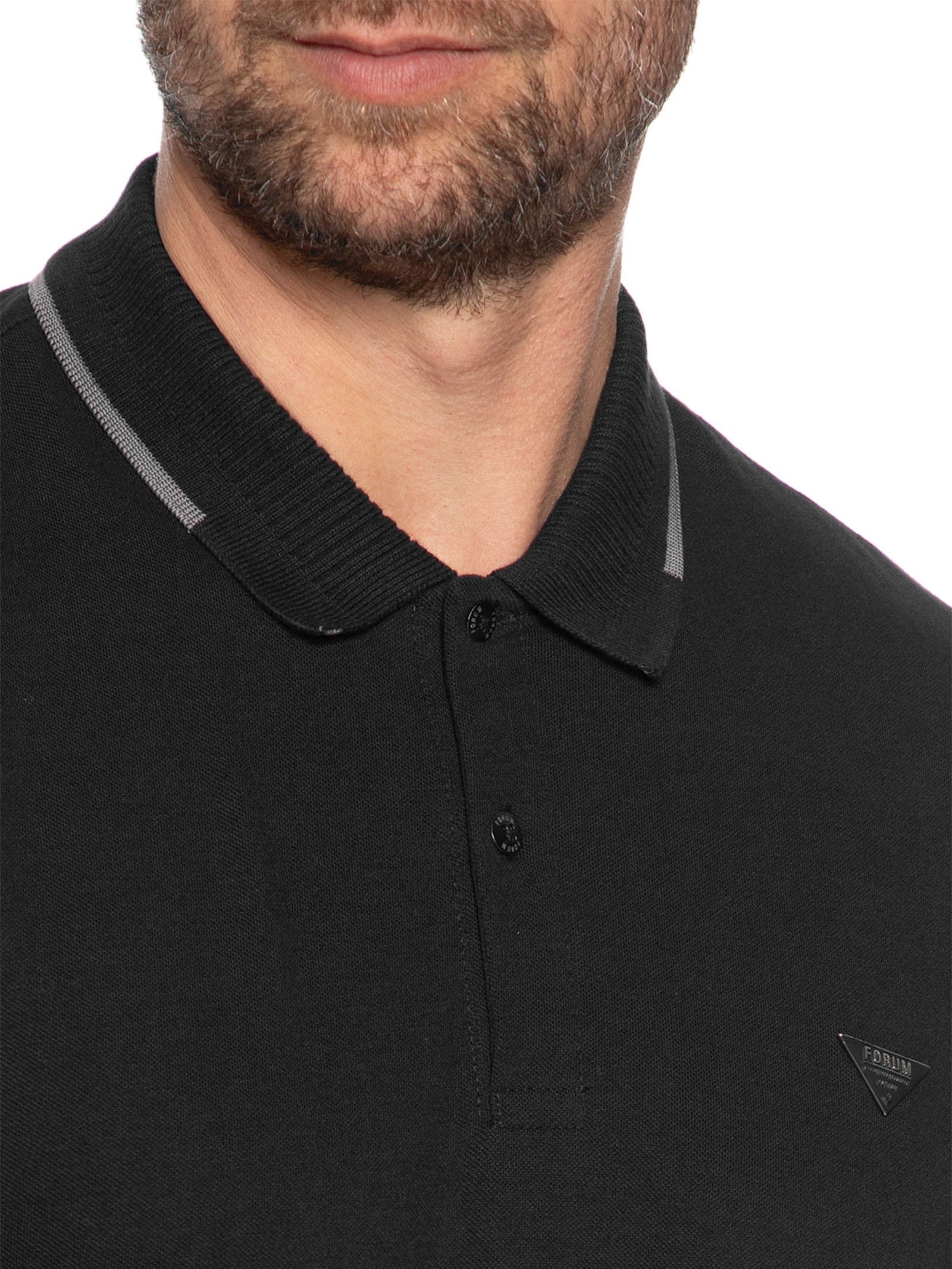 Polo Masculina Preto Forum