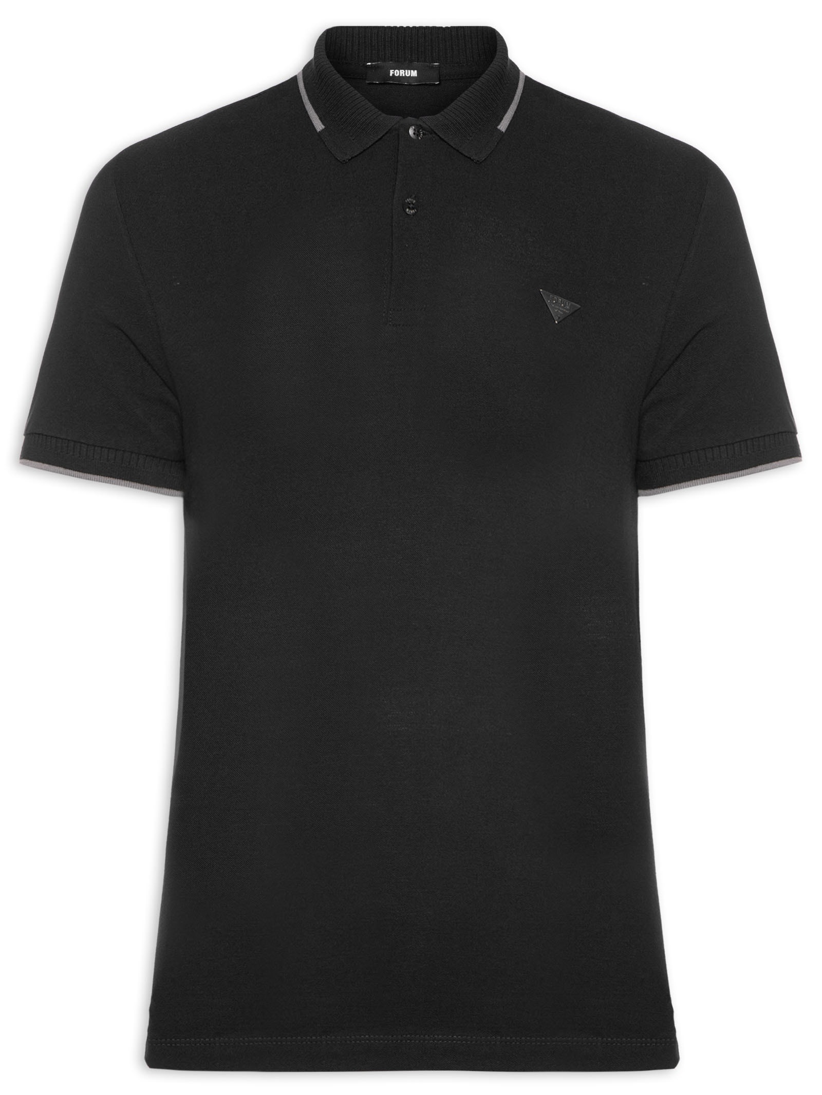 Polo Masculina Preto Forum