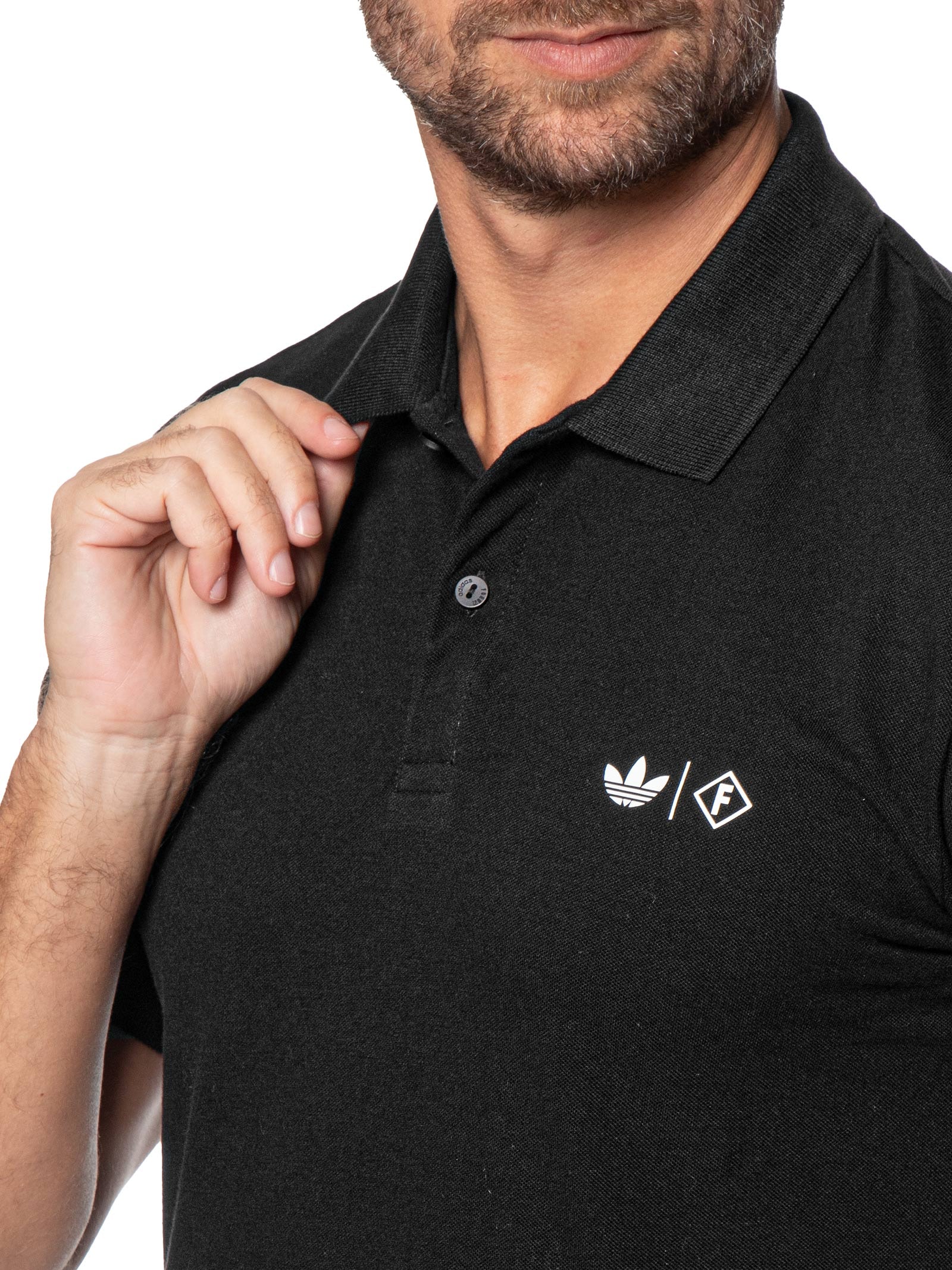 Polo Masculina Preto Forum + Adidas